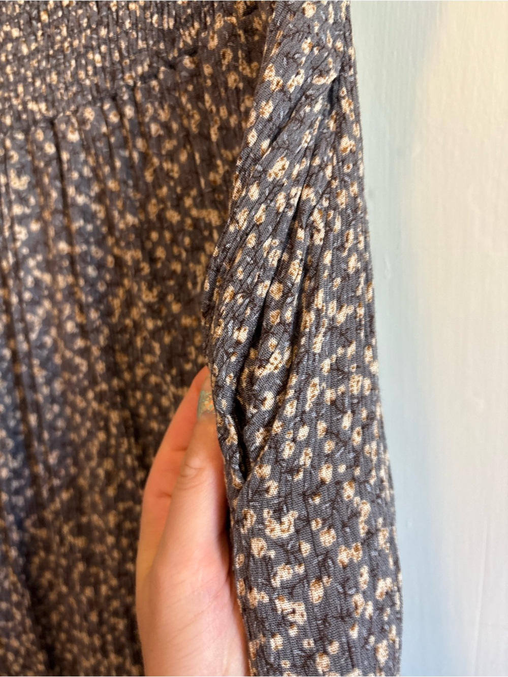 Sozy Mia Midi Skirt in Lavender Gray Floral Size Large - Picture 5 of 7